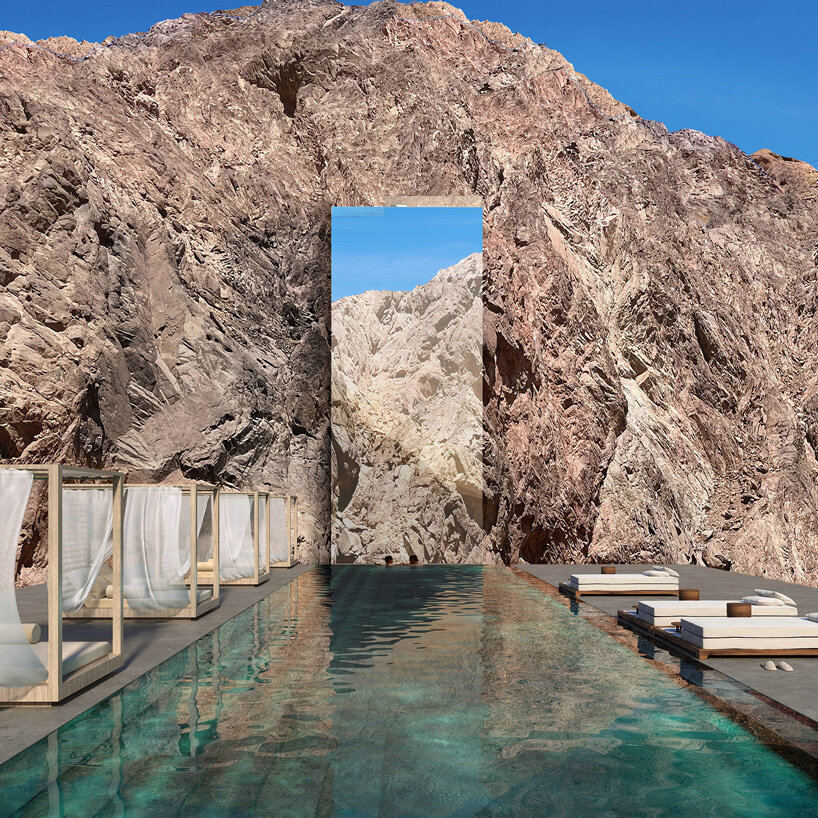 The first property is tailor-made for active adventure. The deconstructed design ascends the walls of the wadi like a staircase, its structure effortlessly tracing the topography with minimal disturbance of the terrain's natural lines. Its unique location, folded into the cliff top and valley sides, lends itself to those seeking rock climbing and other high-octane experiences in the surrounding area.