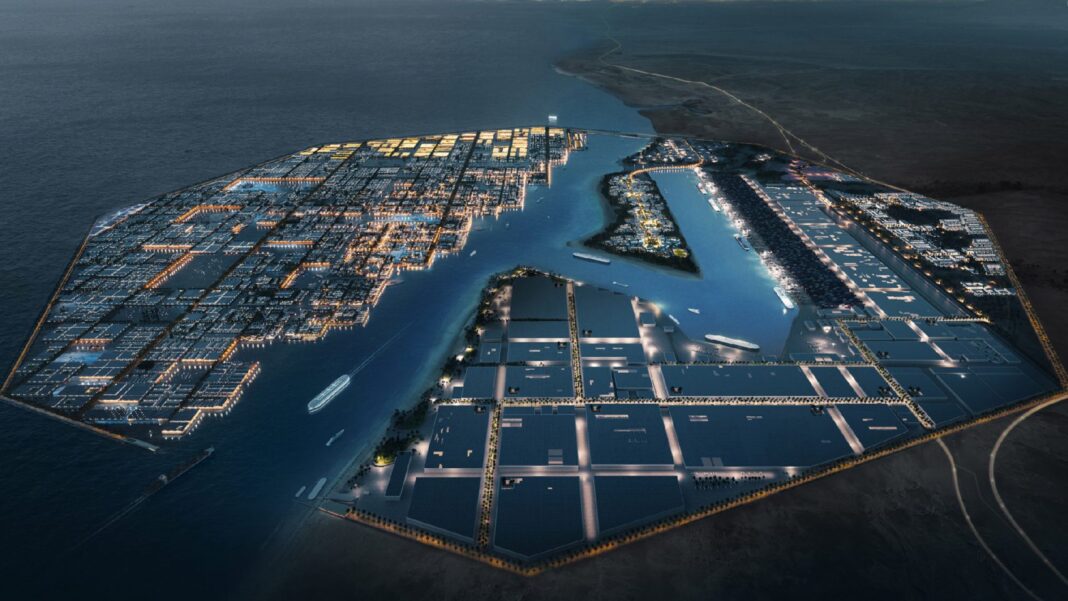 Red Sea port city, floating city, Oxagon, Neom, Saudi Arabia