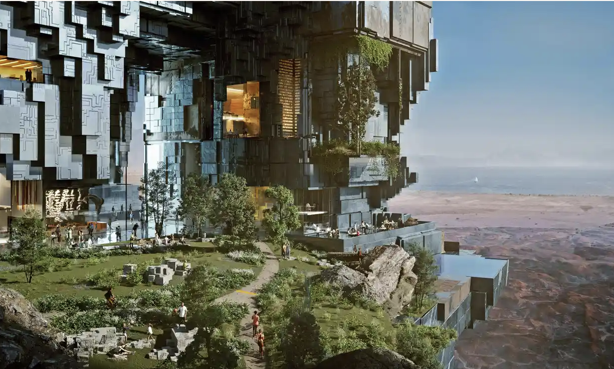 The Line, Neom, rendering, vertical city