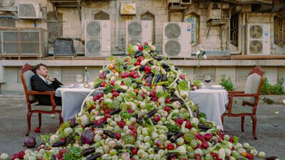 Food waste activism art from Israel