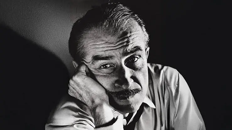 Portrait of Turkish writer Orhan Kemal, known for writing about working-class life