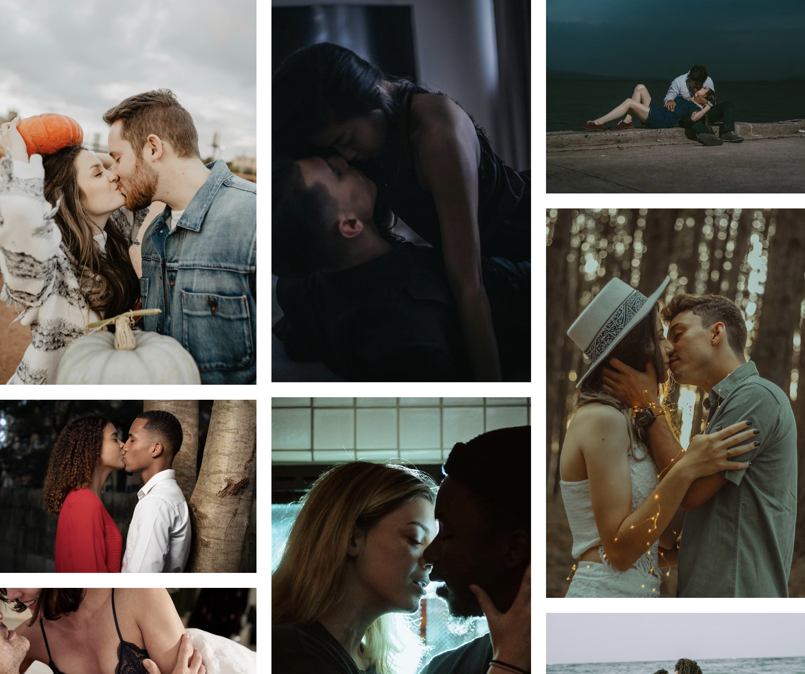 The origins of kissing, many people kissing