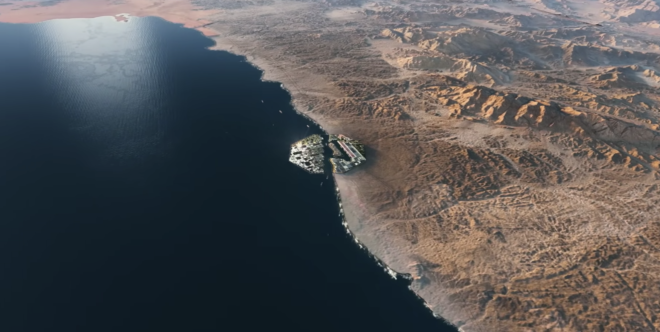 Oxagon, floating city, port city, Red Sea, Saudi Arabia, circular city,