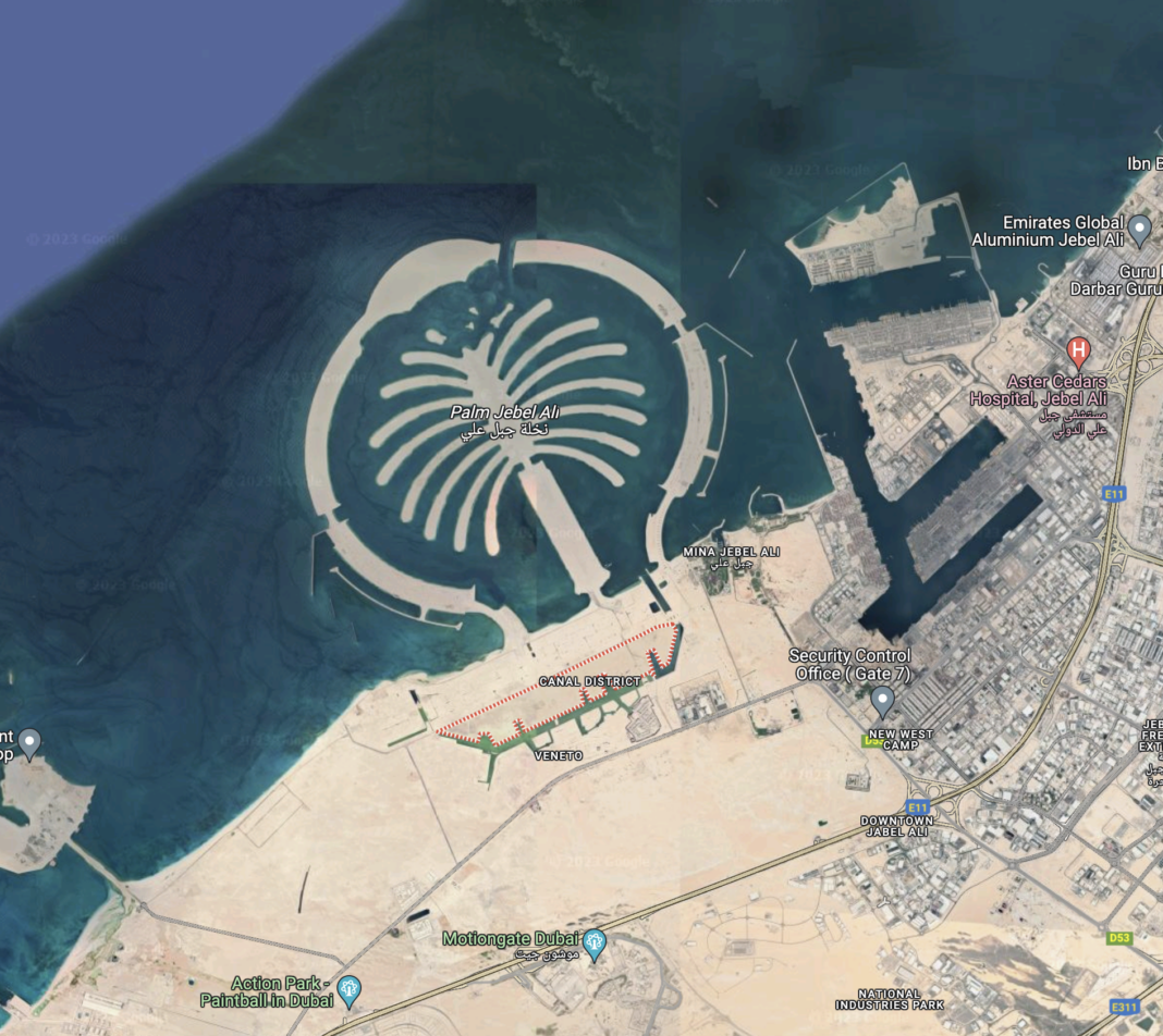 Palm Jebel Ali artificial islands in Dubai rise from the sand after 20 years