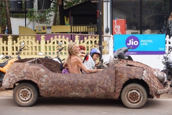 Sending the kids to school in India