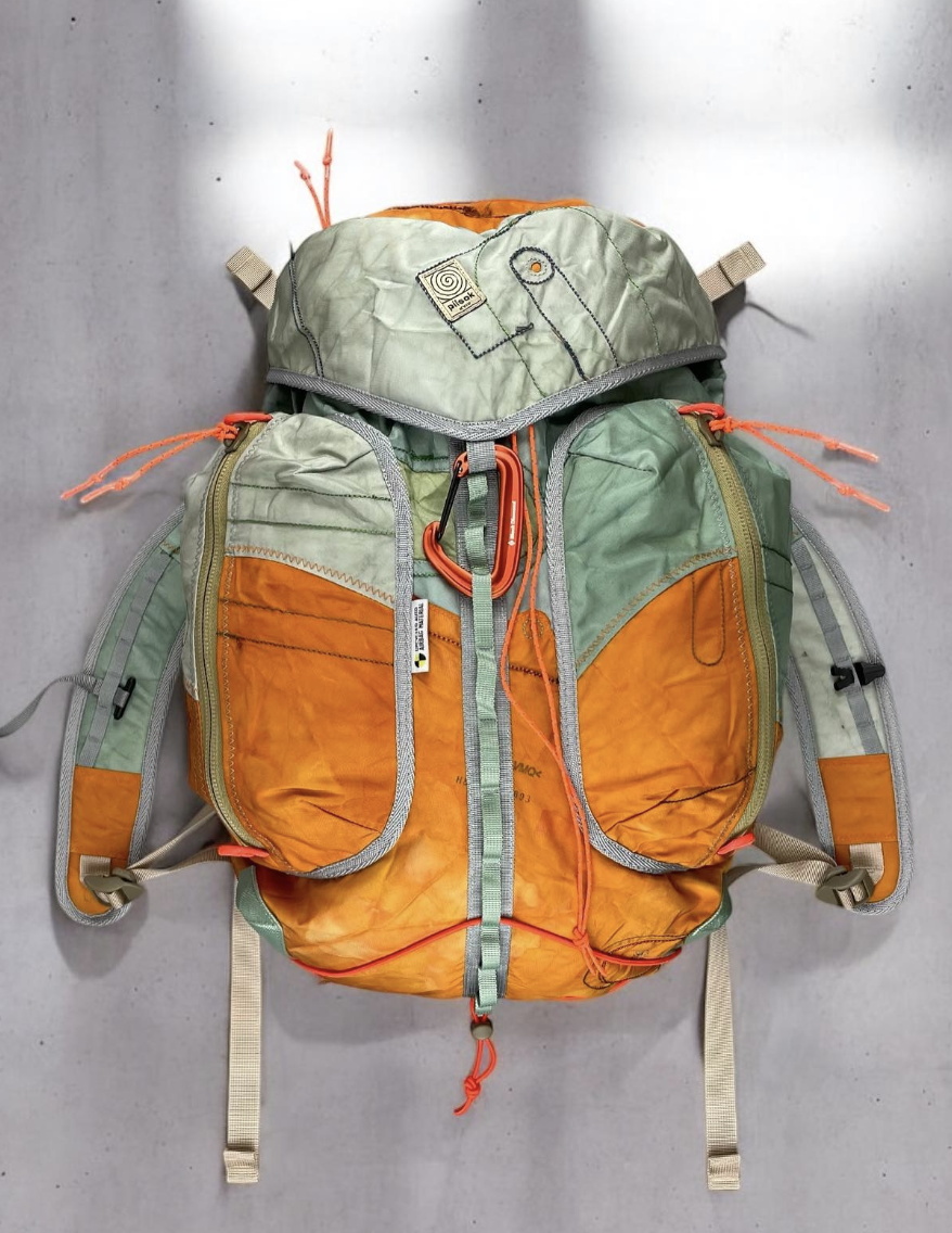 Pilsok beetle bag made from upcycled car airbag nylon, handmade in Kyiv Ukraine