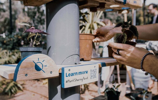 plant sharing point in Tel Aviv's Gan Meir
