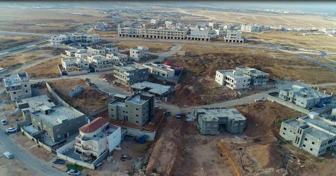 Rahat Bedoin town from above imaged by drone