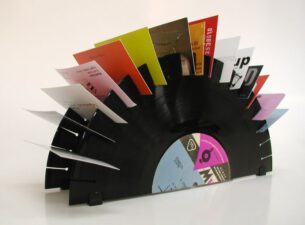 Upcycling records into business card holder
