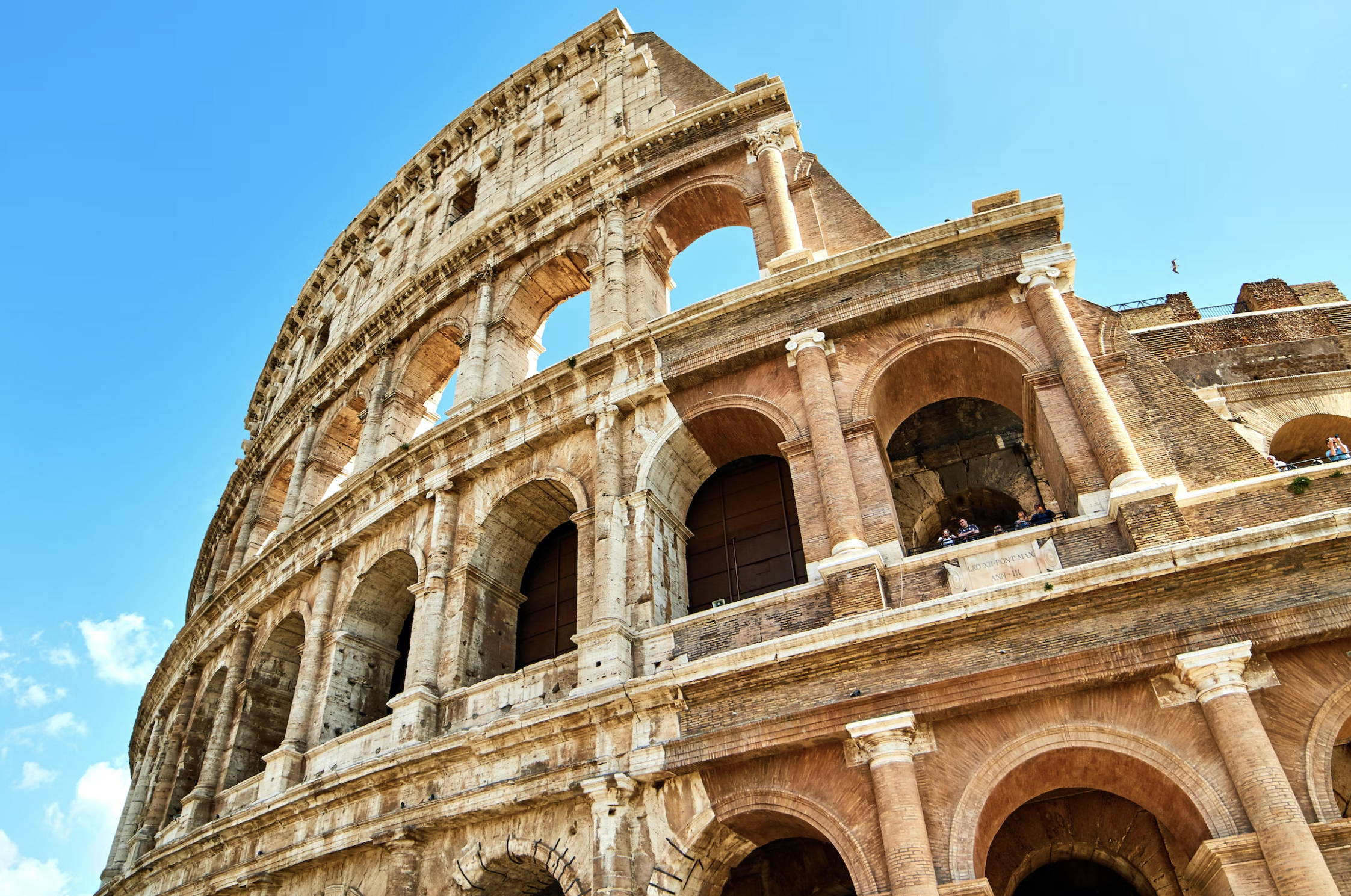 Rome colosseum, self-healing mortar