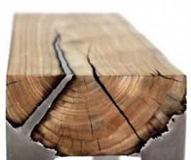 Wood and aluminum designs and unusual burnt edges