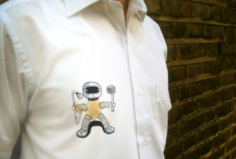 Shay Alkalay makes sticky stain coverups for stained clothes