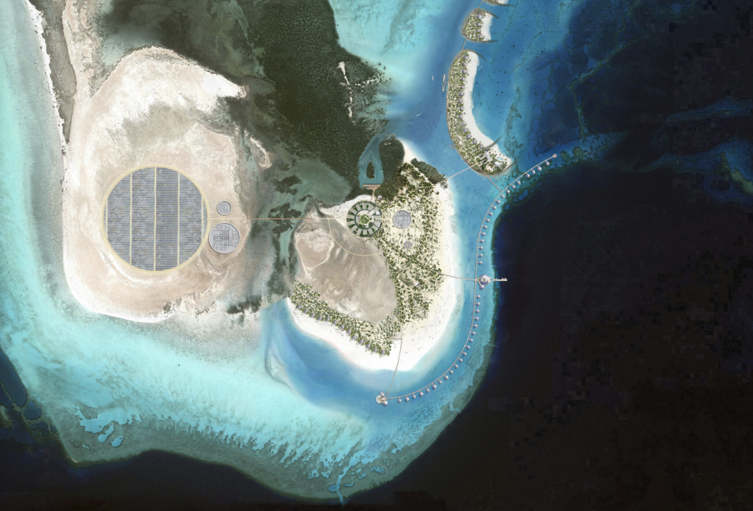 Desalination and power plant powered by the sun