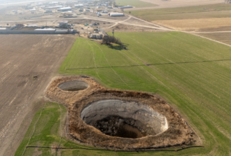 Sink holes from over-watering farmers’ fields