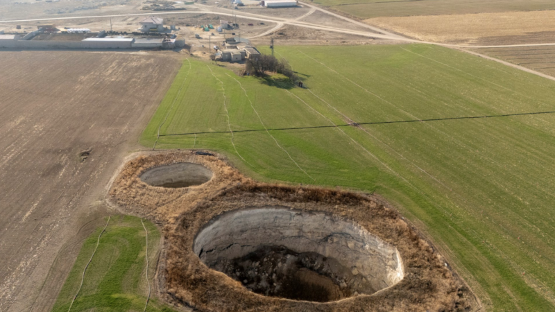 Sink holes from over-watering farmers’ fields