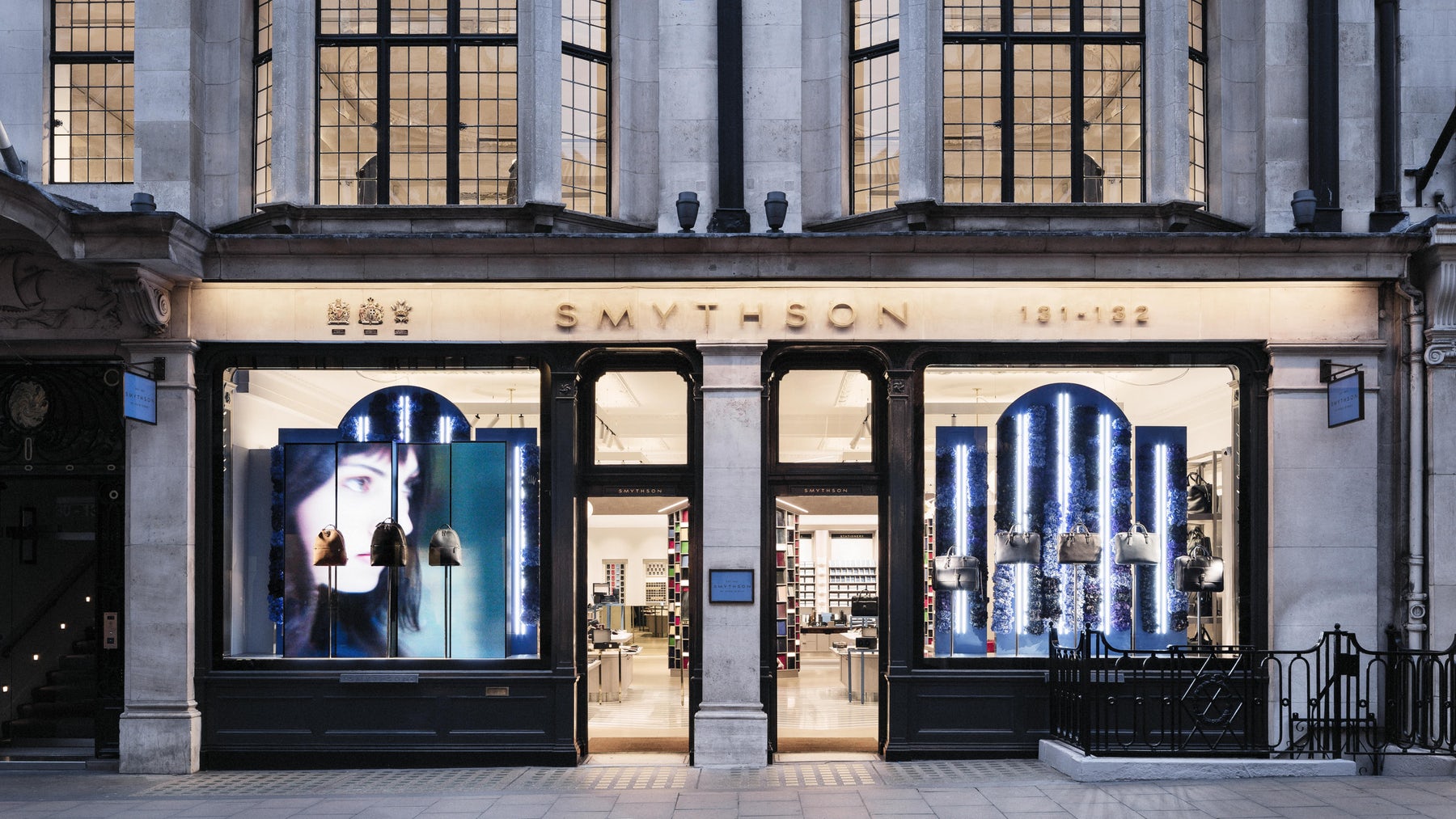 Smythson shopfront, connected butterfly