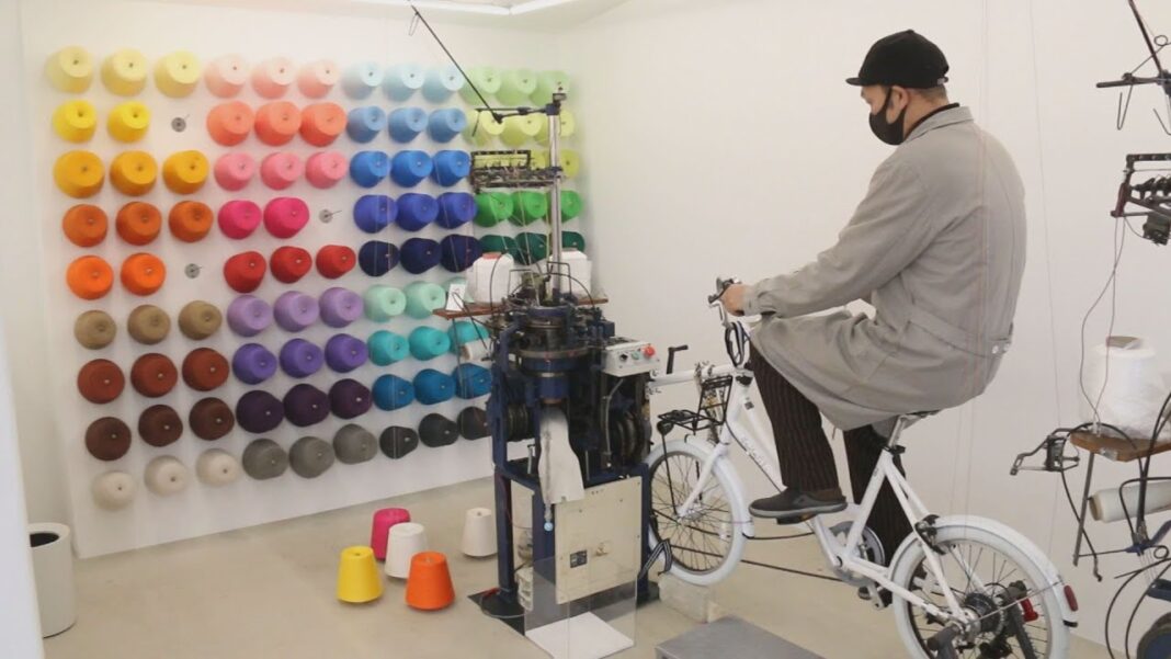 Japanese factory lets you knit your own socks with a bicycle