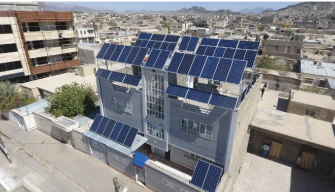 iran tehran solar panels on house