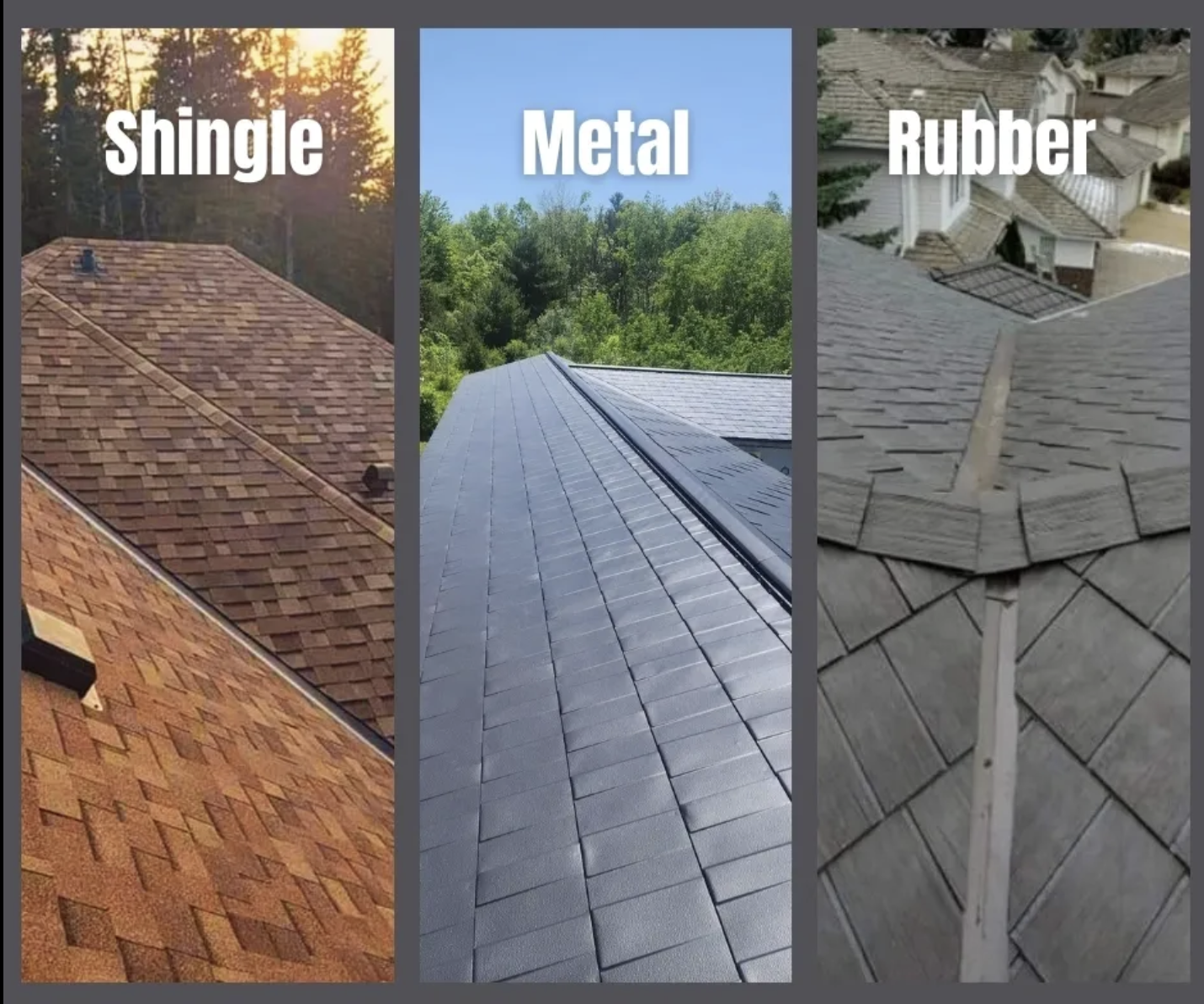 Summit Sisters offer Shingle, Rubber or Metal roofing services