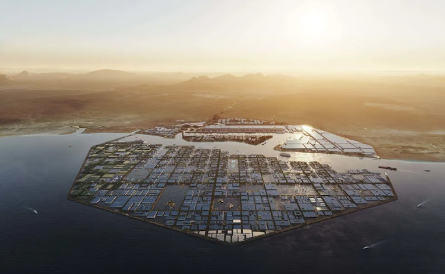 Red Sea port city, floating city, Oxagon, Neom, Saudi Arabia 