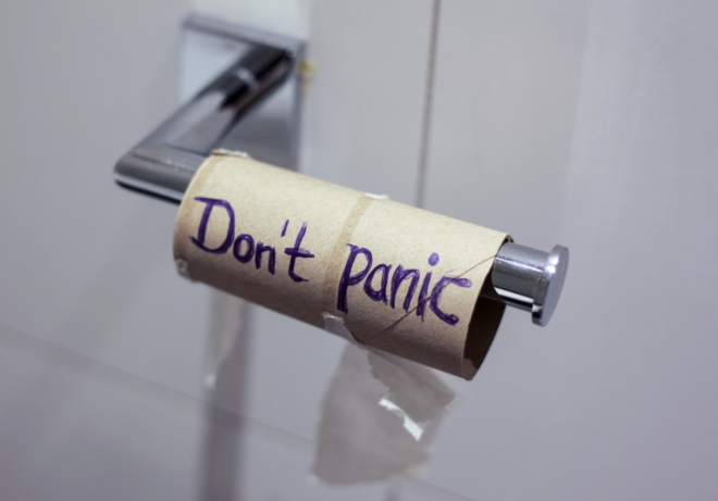 don't panic in the toilet when paper runs out
