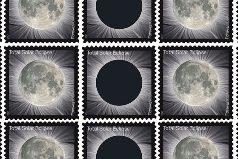 World’s first color-changing stamp honors a summer solar eclipse