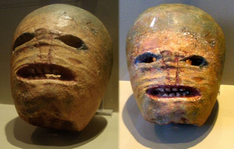 Carved ghost turnip head way scarier for Halloween