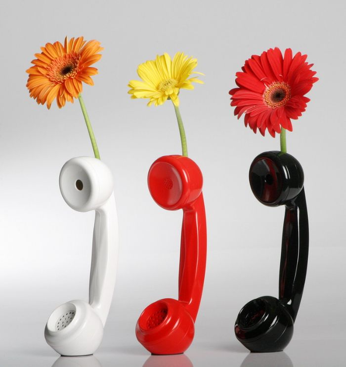 Phone upcycled into vase