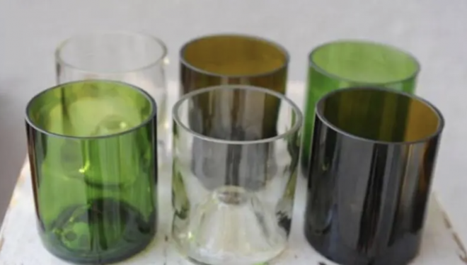 upcycled wine glasses many colors