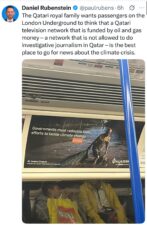 Qatar’s climate hypocrisy rides the London Underground
