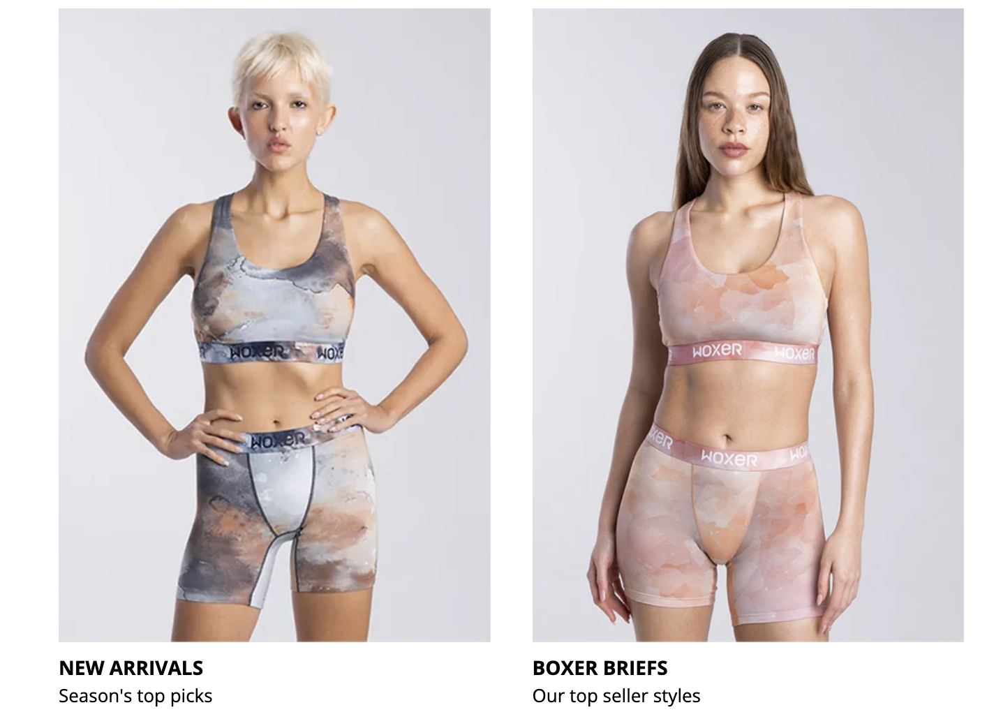 Woxer boxers and sports bras