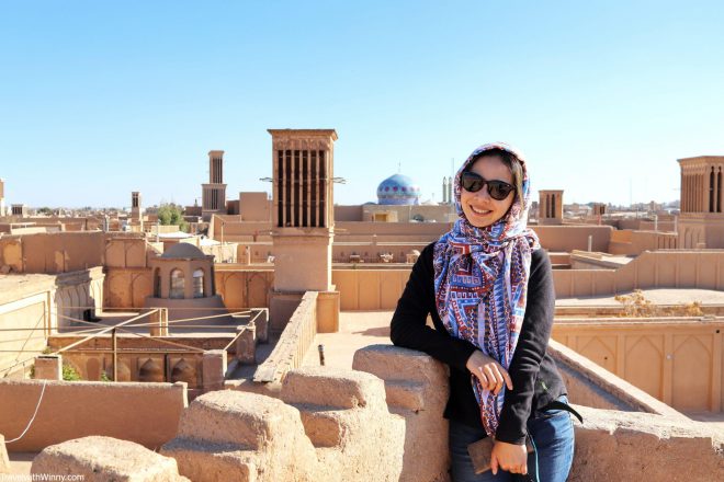 windcatcher or bagadir in Yazd, Iran, a city made from adobe